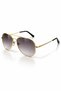 Damla Unisex Gold Framed Ultra Light Black Sunglasses with Uv400 Filter - 3