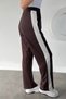 Women's High Waist Striped Sweatpants with Elastic Waistband - 3