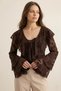 Women's Athlete Combination Front Tie Laced Blouse - 3