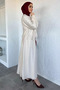 Front Ruffled Skirt and Blouse Combination Hijab Two-Piece Set - 3