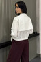 Women's floral embroidered crop top shirt - 5