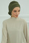 Stitched Pleated Ready Turban, Khaki Green, Ht-31A - 5