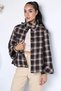 Perry Women's Plaid Patterned Seasonal Coat with Detachable Hood and Snap Buttons on the Front