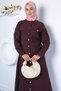 Front Snap Jacket Skirt Hijab Double Set - 2