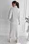 Women's Full Turtleneck Ribbed Knitwear Sweater Skirt Two-Piece Set - 3