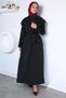 Stone Embellished Tie-Up Vest Dress Hijab Double Set