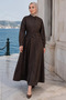 Buttoned Belt Detailed Hijab Dress