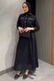 Women's Tassel Detailed Pearl Buttoned Scalloped Hijab Shirt Skirt Double Set - 2