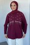 Front Stone Embellished Hijab Shirt - 2