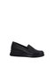 2630Z704 Genuine Leather Black Loafer Shoes Women's Wedge Heel - 2