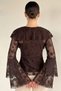 Women's Athlete Combination Front Tie Laced Blouse - 5