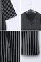 Men's Apaş Collar Short Sleeve Striped Shirt - 3