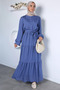 Elastic wrist cuff detailed front buttoned hijab dress