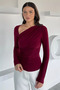 Women's Draped V-Neck Blouse
