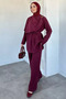 Elastic Waist Trousers with Gold Buckle Detail, Tie-Waist Tunic, Islamic Clothing, Double Layer