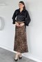 Fusta de damă din satin cu model leopard