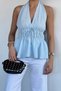 Women's Backless Halter Neck Blouse - 2