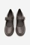 Women's Loafer Buckle Casual Thick Classic Heeled Shoes Meniz Brown Croco - 7