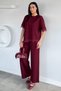 Gülseli Women's Elastic Waist Pants Lace Detailed T-Shirt Double Set