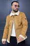 Suede Fur Lined Men's Coat