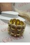 Shiny Resin Thick Flexible Women's Bracelet with Gold Detail - Cream Color - 4