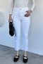 Women's Tasseled High-Waisted Jean Denim Pants - 2