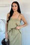 Perry Women's Adjustable Strap Blouse Elastic Waist Skirt Two-Piece Set - 2
