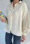 Women's Patterned Oversize Shirt - 3