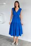 Women's Dress with Gathered Shoulders and Tie Detail at the Waist - 2