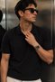 Polo Collar Self-Patterned Men's T-Shirt - 2