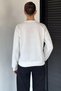 Women's Crew Neck Printed Stone Embroidered Sweatshirt - 4