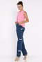 Bow Detailed High Waist Wide Leg Women's Jean Denim Trousers - 8