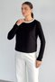 Women's Collar Striped Crew Neck Sweatshirt
