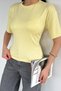 Women's Crew Neck Blouse with Waist Tie Detail - 2