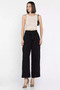 Women's High Waist Scalloped Elastic Waist Belted Trousers - 2