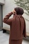 Hair Braided Scarf Tunic Trousers Hijab Knitwear Three-Piece Set - 3