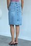 Women's Jean Denim Skirt with Pockets and Slit Detail - 4