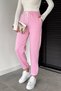 Women's High Waist Stone Embroidered Shaded Sweatpants with Elastic Waist and Cuffs - 2