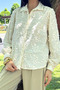 Women's Leaf Patterned Long Sleeve Shirt - 2