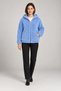 Women's Blue Oversize Hooded Plush Sweatshirt with Pockets