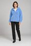 Women's Blue Oversize Hooded Plush Sweatshirt with Pockets - 3