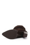 Women's Brown Suede Pointed Toe Thick Heeled Genuine Leather Boots - 7