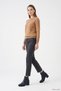 Women's Navy Blue Antique Zippered Thick Heeled Genuine Leather Boots - 4