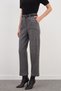 Herringbone Patterned Belted Carrot Cut Pants - 7