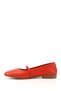 Women's Red Antique Mary Jane Genuine Leather Ballerinas - 5