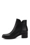 Women's Black Double Zippered Thick Heeled Genuine Leather Boots - 5