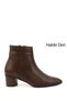 Women's Brown Zippered Pointed Toe Genuine Leather Boots
