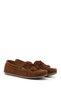 Women's Tan Suede Bowknot Genuine Leather Comfort Loafer - 3