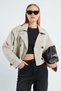 Double-Breasted Collar Double-Pocket Crop Trench Coat - 3
