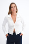 Shirt with Gathered Front and Tie G18582 - 2